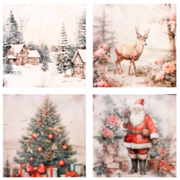 Set of Four Christmas Pillow Covers NWOT - Picture 1 of 16